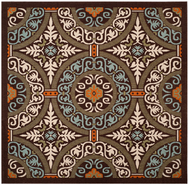 Safavieh Veranda Ver055 Chocolate/Aqua Rug.