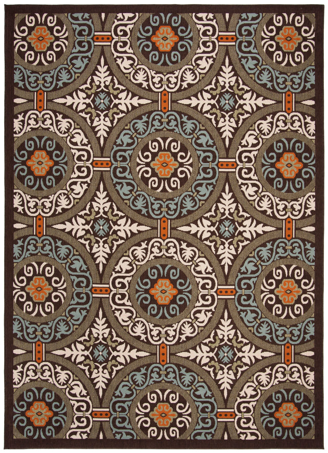 Safavieh Veranda Ver055 Chocolate/Aqua Rug.