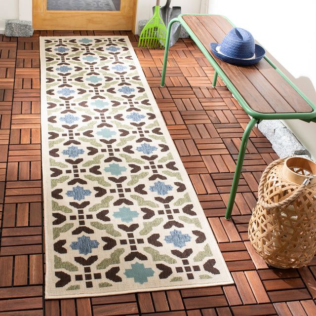 Safavieh Veranda Ver080 Cream/Aqua Rug.