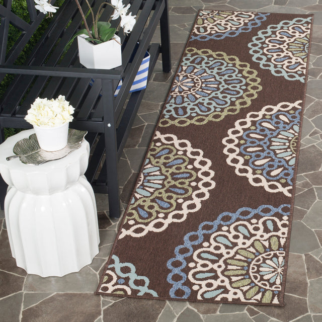 Safavieh Veranda Ver092 Chocolate/Blue Rug.