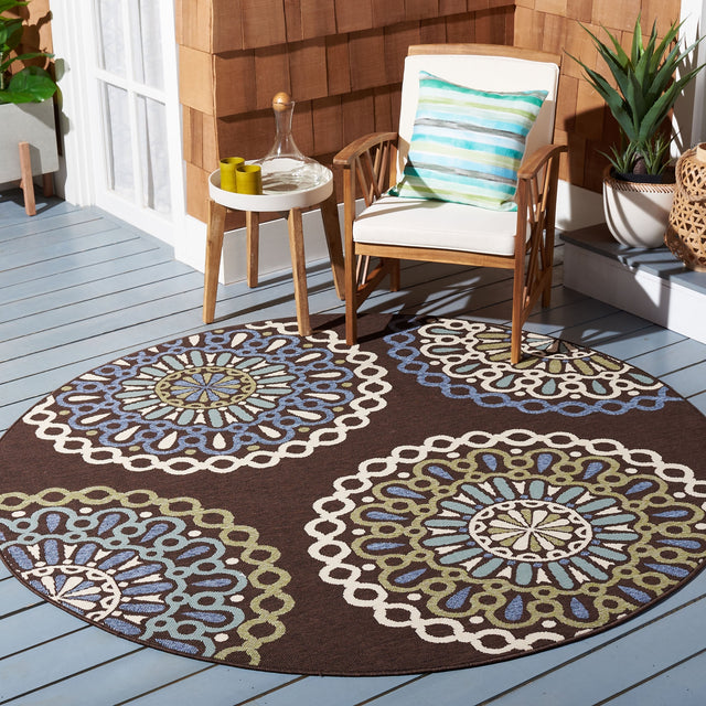 Safavieh Veranda Ver092 Chocolate/Blue Rug.