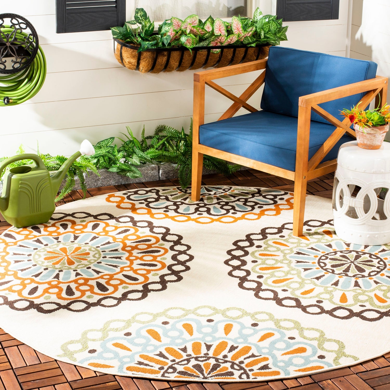Safavieh Veranda Ver092 Cream/Terracotta Rug.