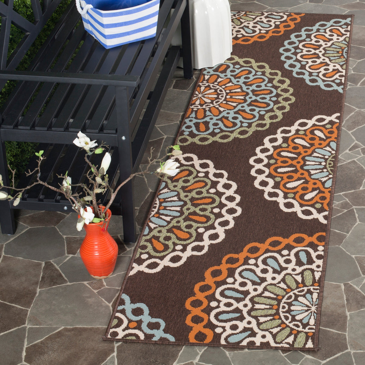 Safavieh Veranda Ver092 Chocolate/Terracotta Rug.