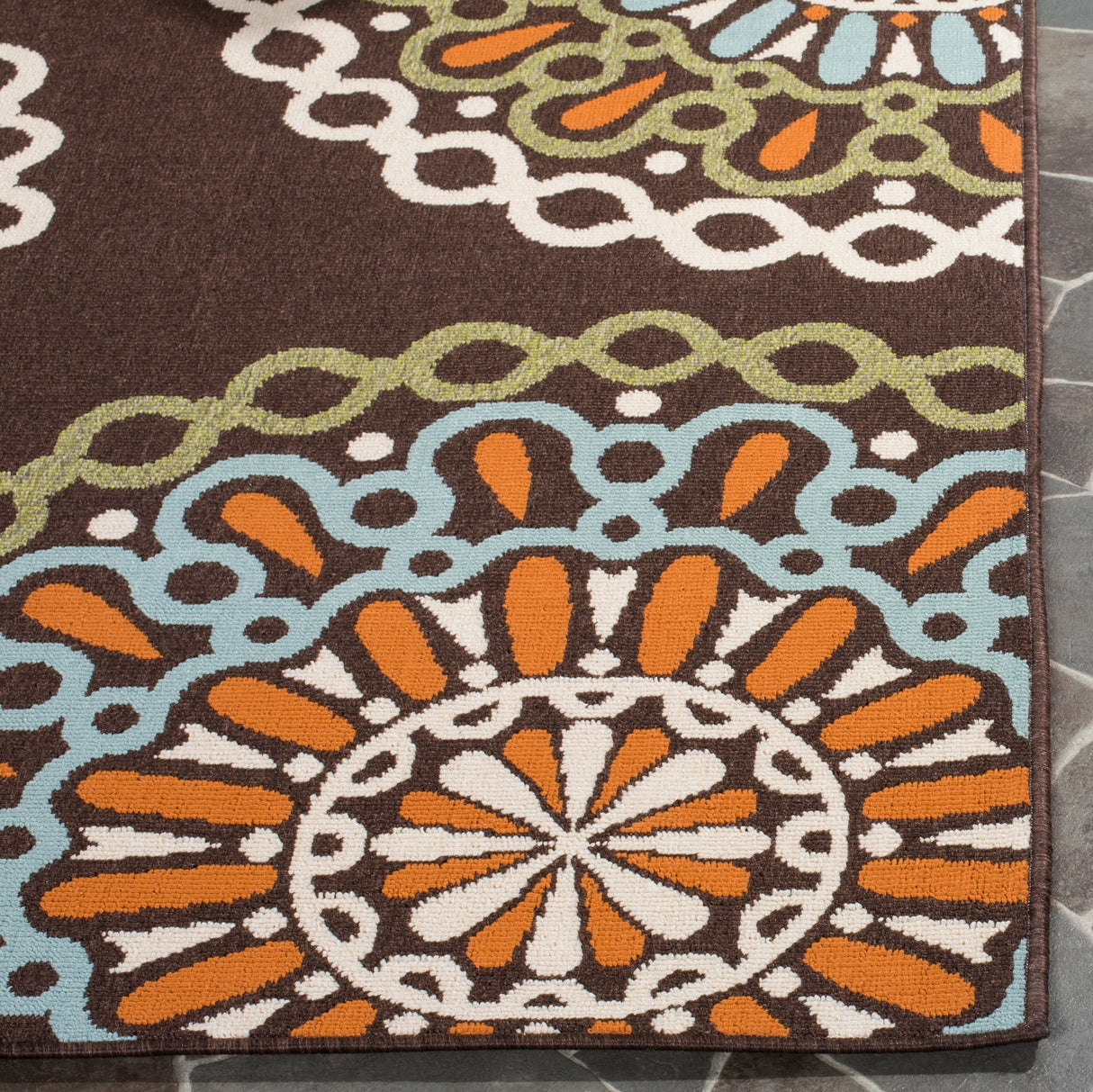 Safavieh Veranda Ver092 Chocolate/Terracotta Rug.