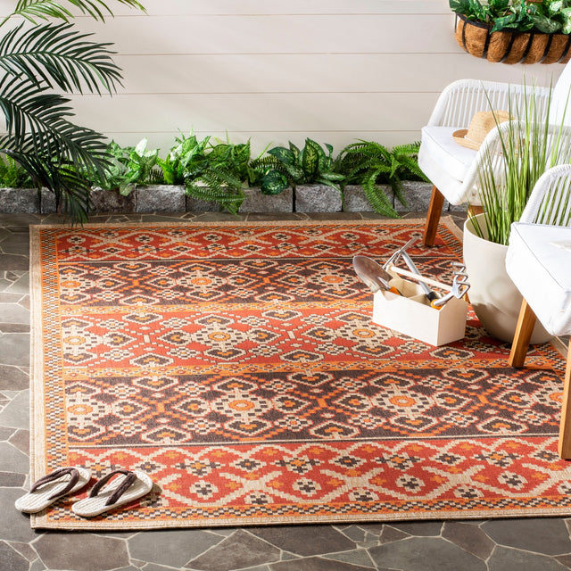 Safavieh Veranda Ver093 Red/Chocolate Rug.