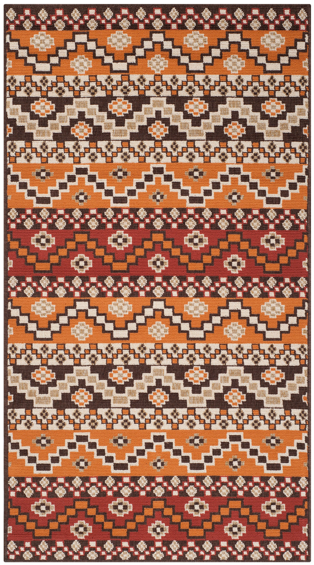 Safavieh Veranda Ver095 Red/Chocolate Rug.