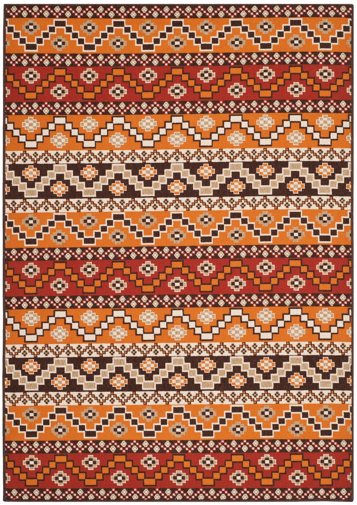 Safavieh Veranda Ver095 Red/Chocolate Rug.