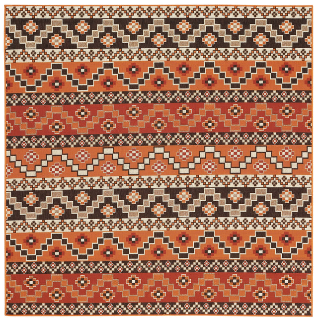 Safavieh Veranda Ver095 Red/Chocolate Rug.