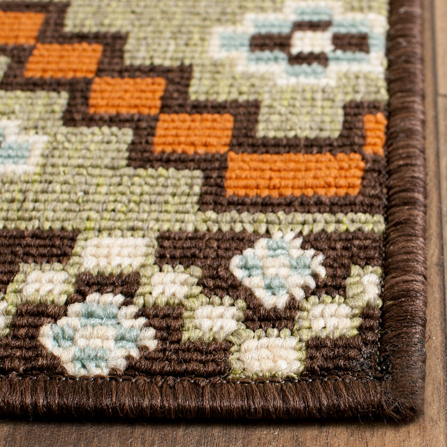 Safavieh Veranda Ver095 Terracotta/Chocolate Rug.