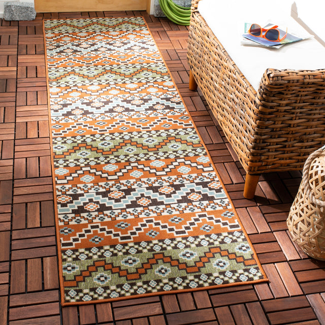 Safavieh Veranda Ver095 Terracotta/Chocolate Rug.