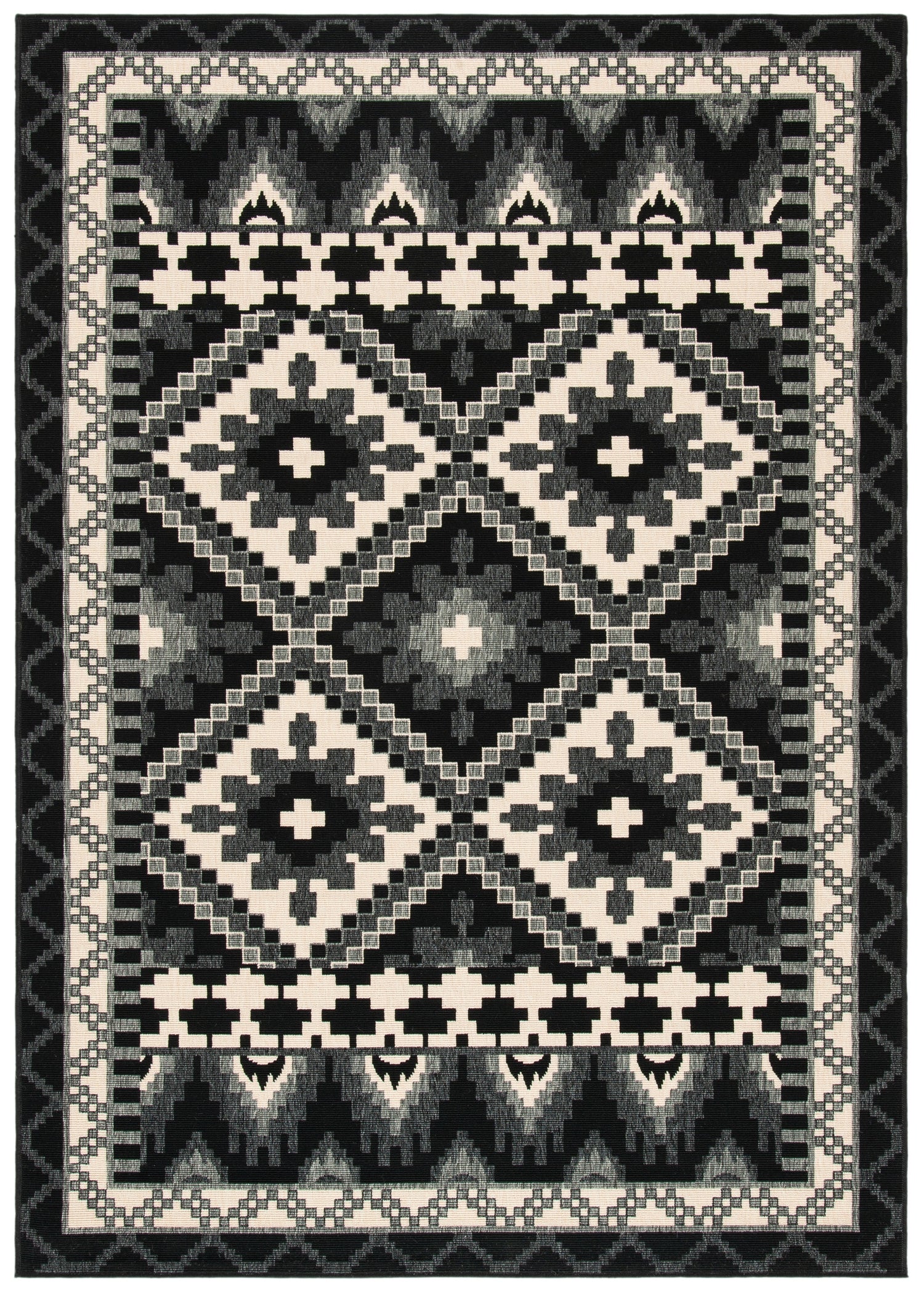 Safavieh Veranda Ver096 Black/Beige Rug.