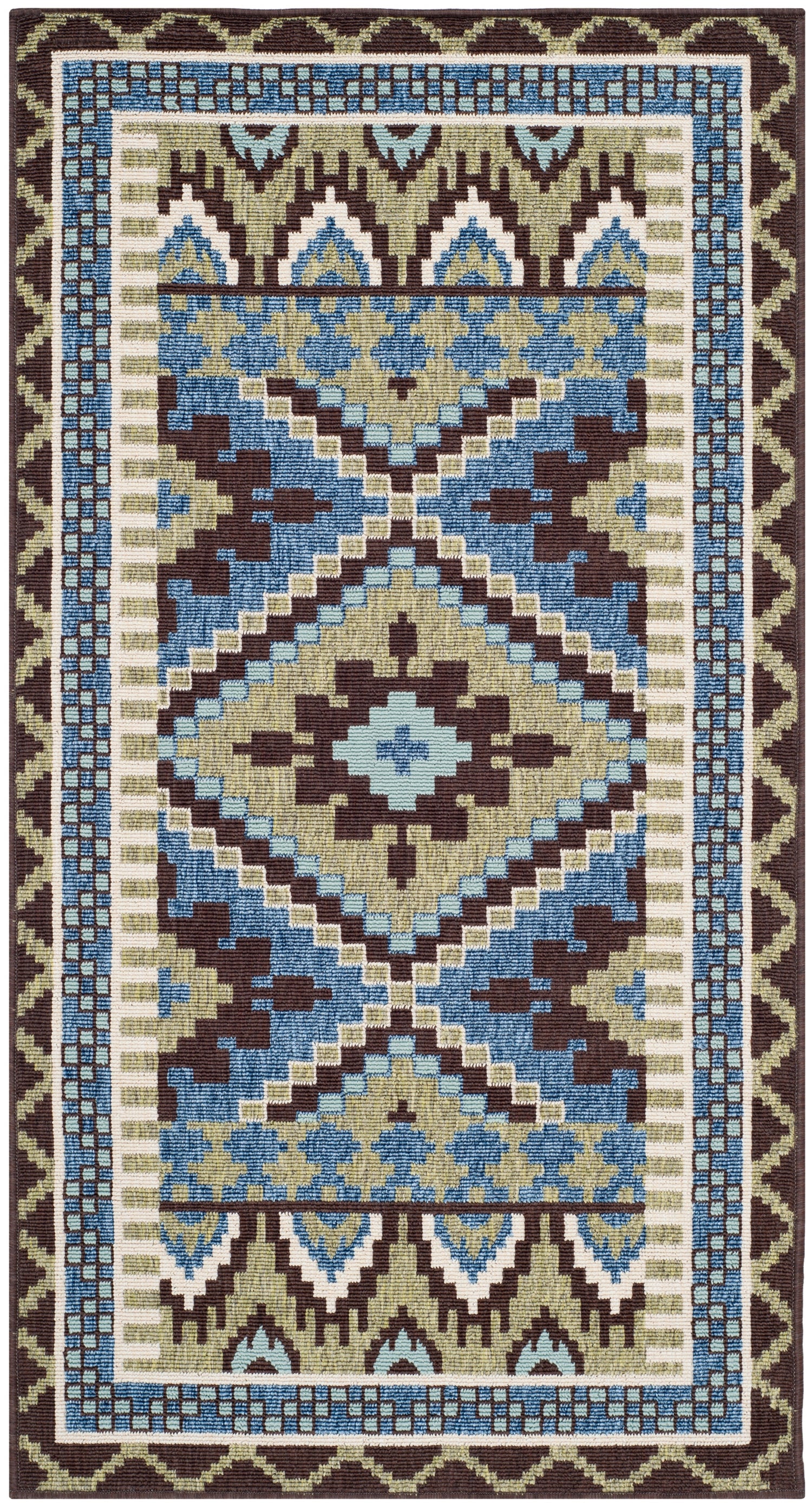 Safavieh Veranda Ver096 Green/Chocolate Rug.