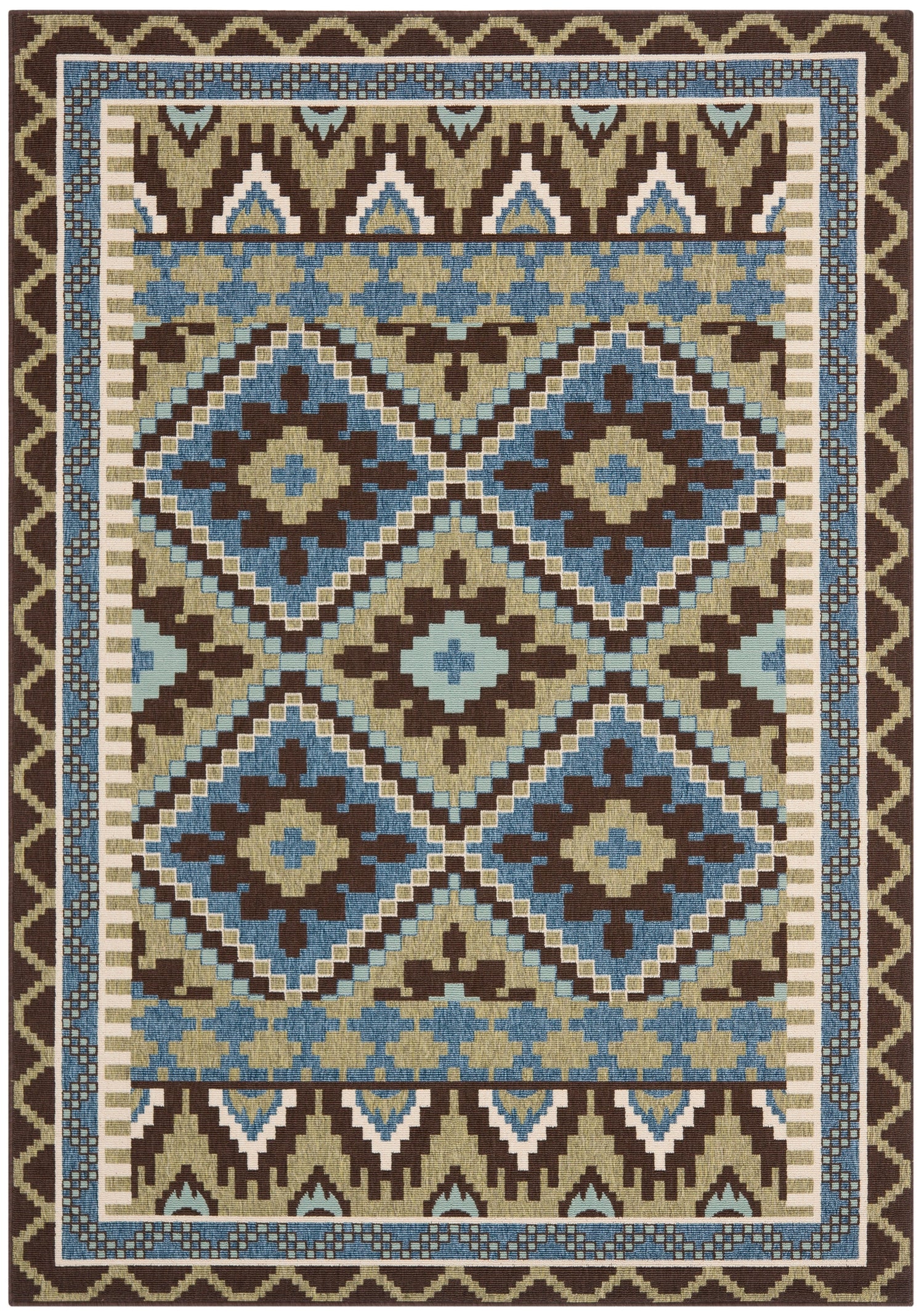 Safavieh Veranda Ver096 Green/Chocolate Rug.