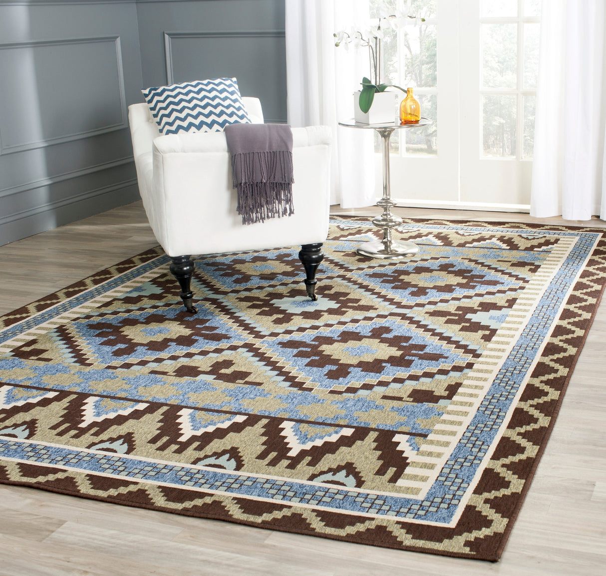 Safavieh Veranda Ver096 Green/Chocolate Rug.