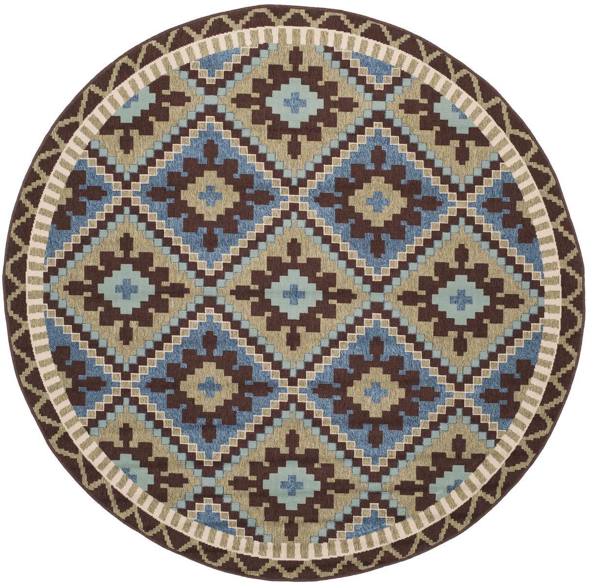 Safavieh Veranda Ver096 Green/Chocolate Rug.