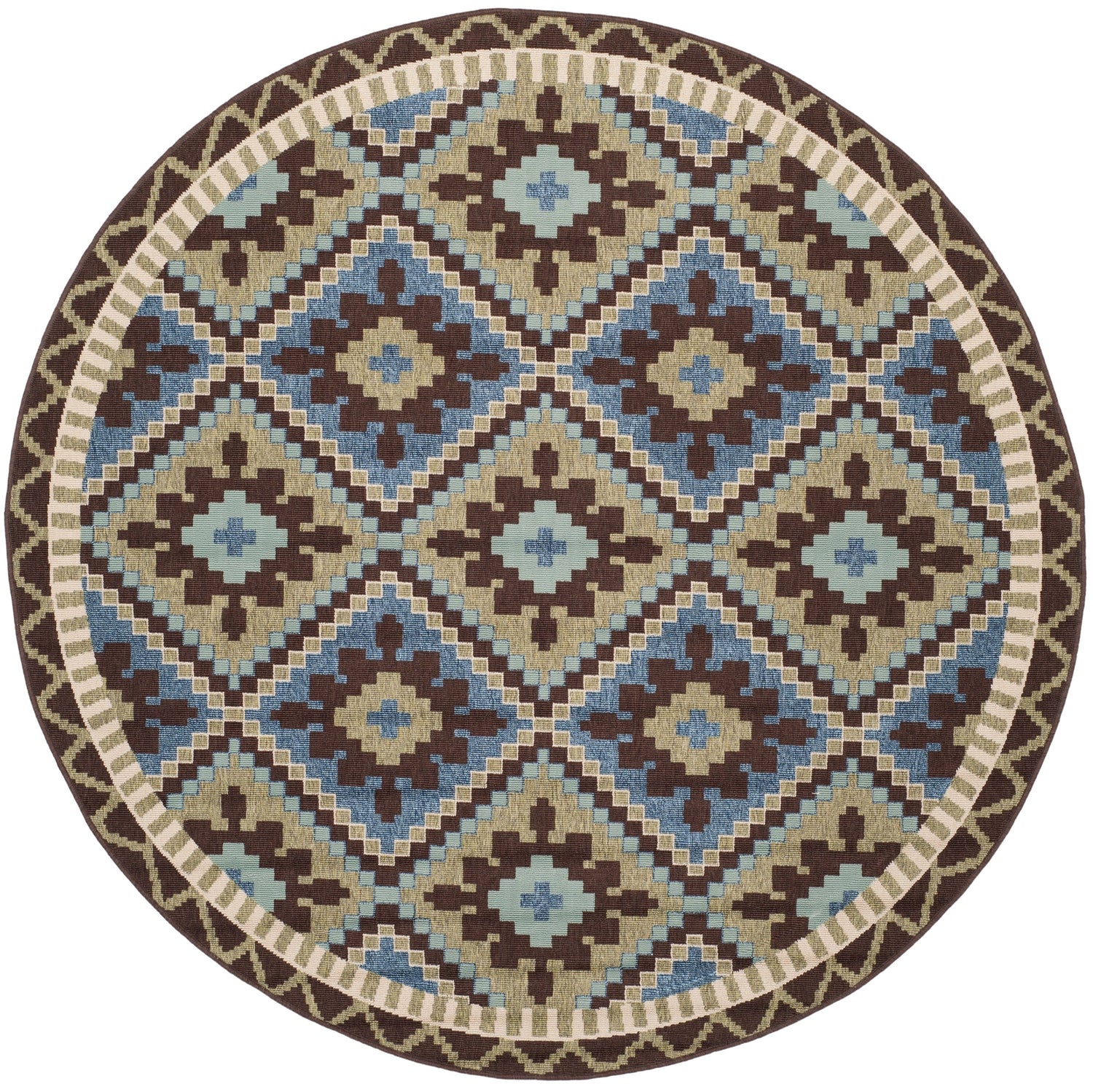 Safavieh Veranda Ver096 Green/Chocolate Rug.