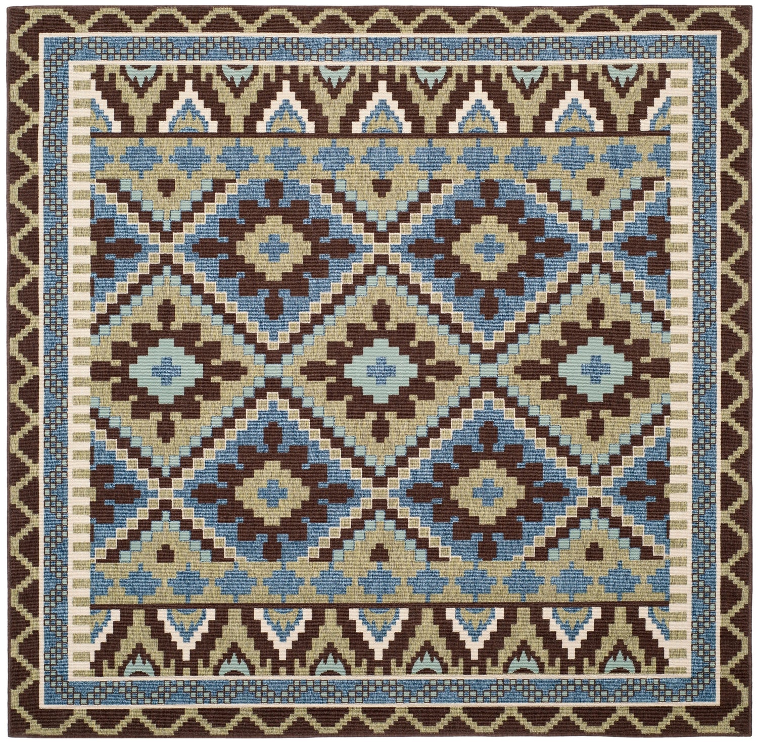 Safavieh Veranda Ver096 Green/Chocolate Rug.