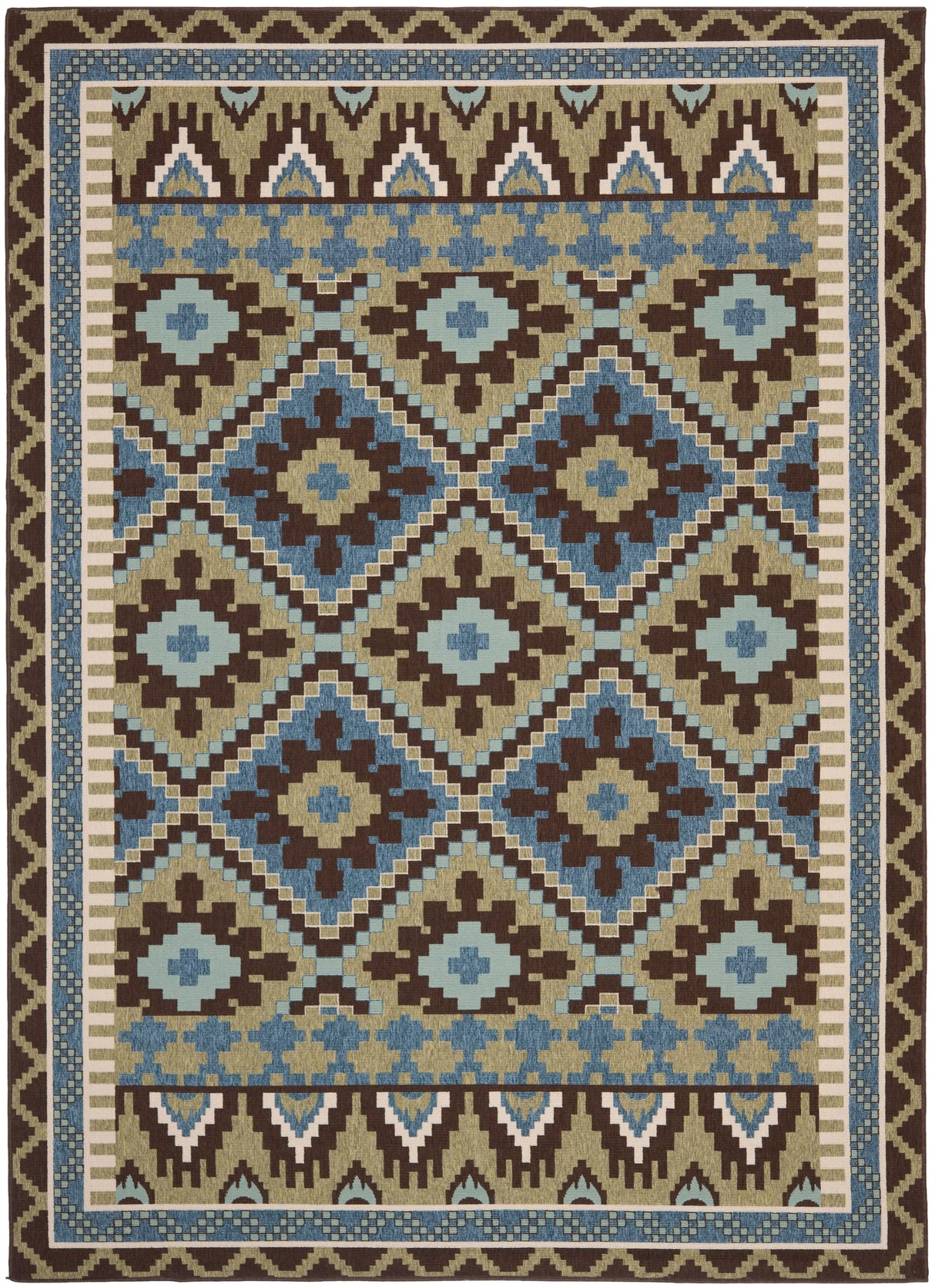 Safavieh Veranda Ver096 Green/Chocolate Rug.