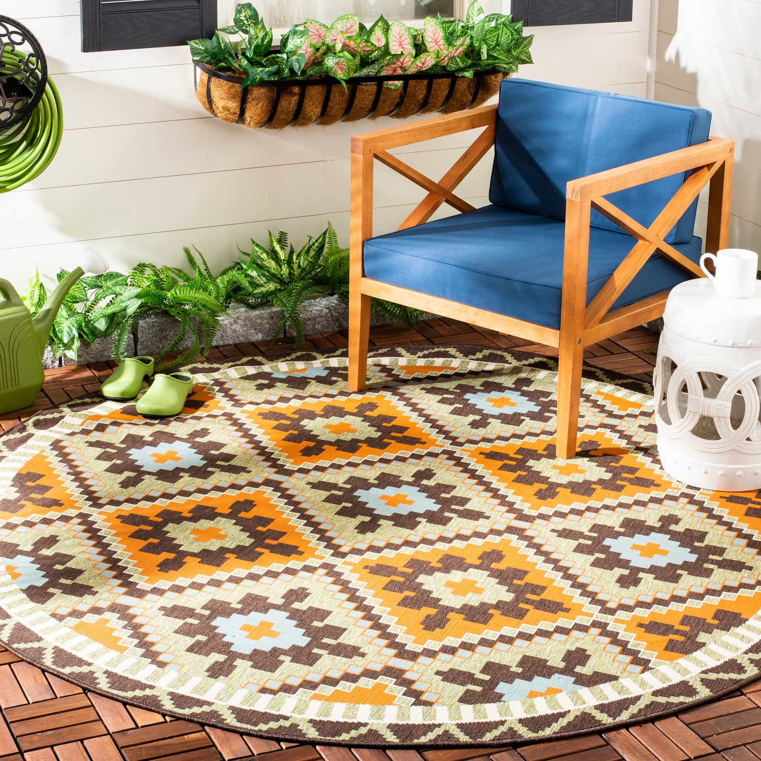 Safavieh Veranda Ver096 Green/Terracotta Rug.