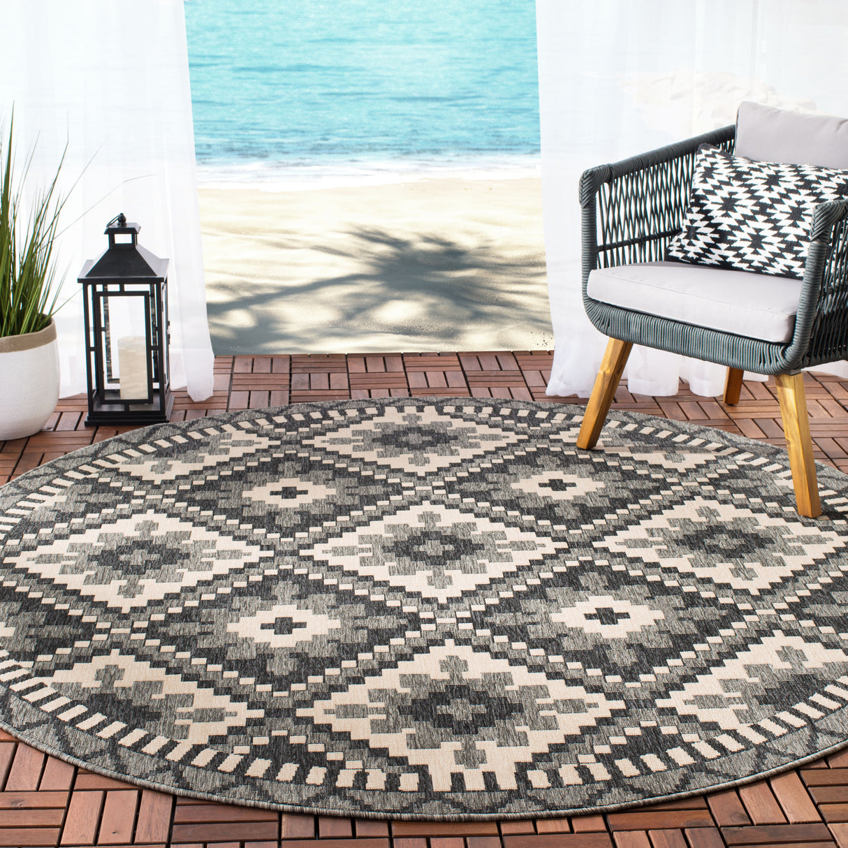 Safavieh Veranda Ver096 Grey/Beige Rug.
