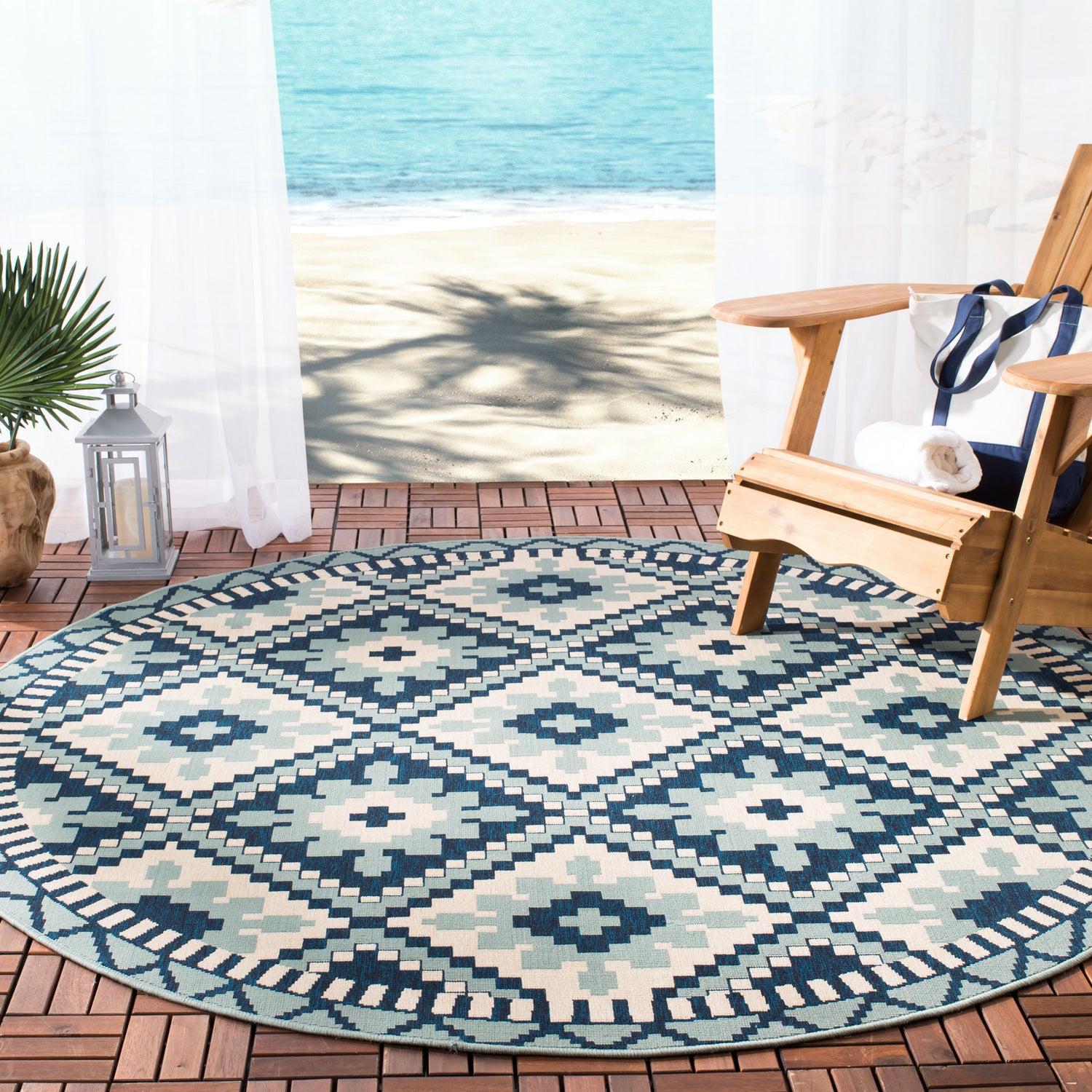 Safavieh Veranda Ver096 Turquoise/Blue Rug.