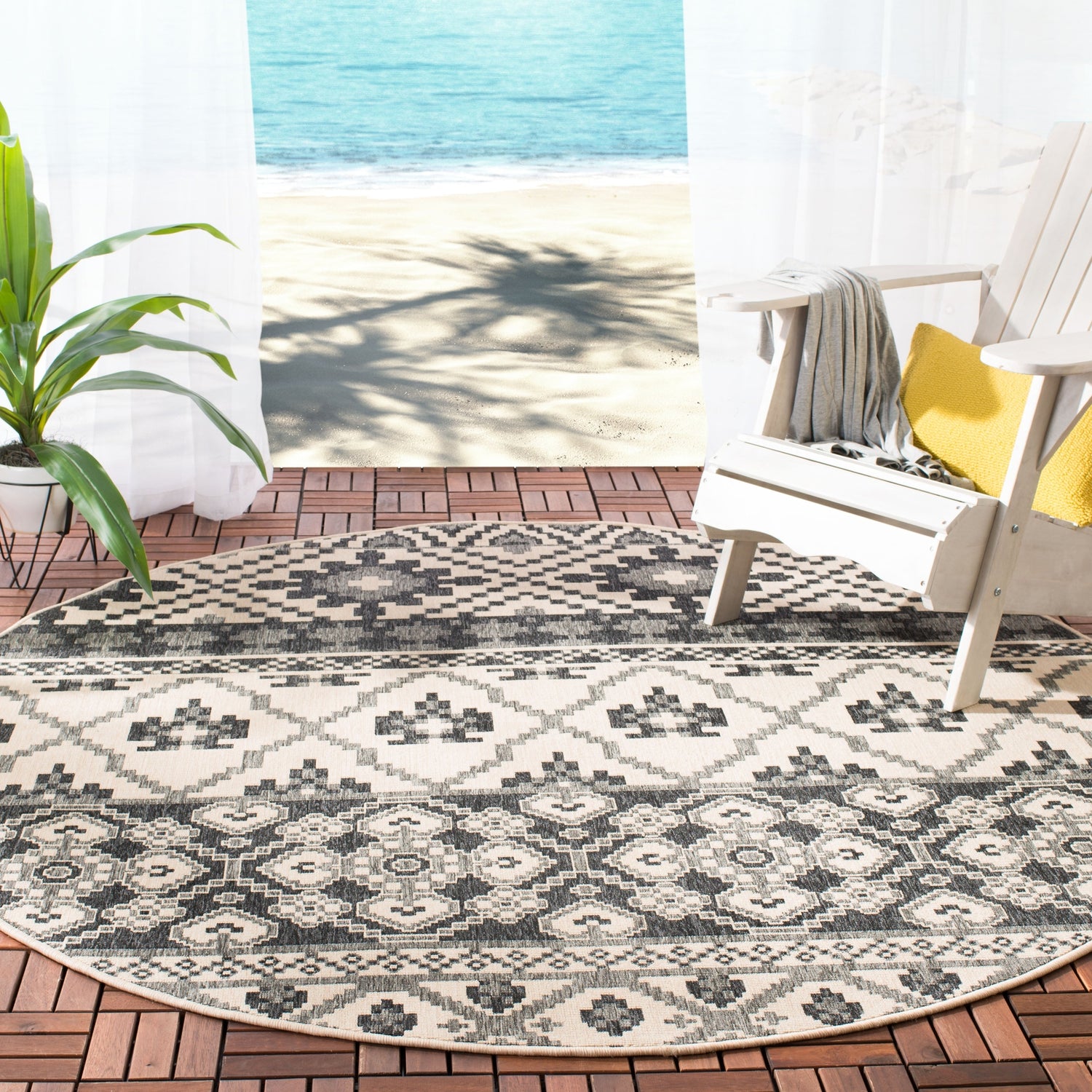 Safavieh Veranda Ver097 Beige/Grey Rug.