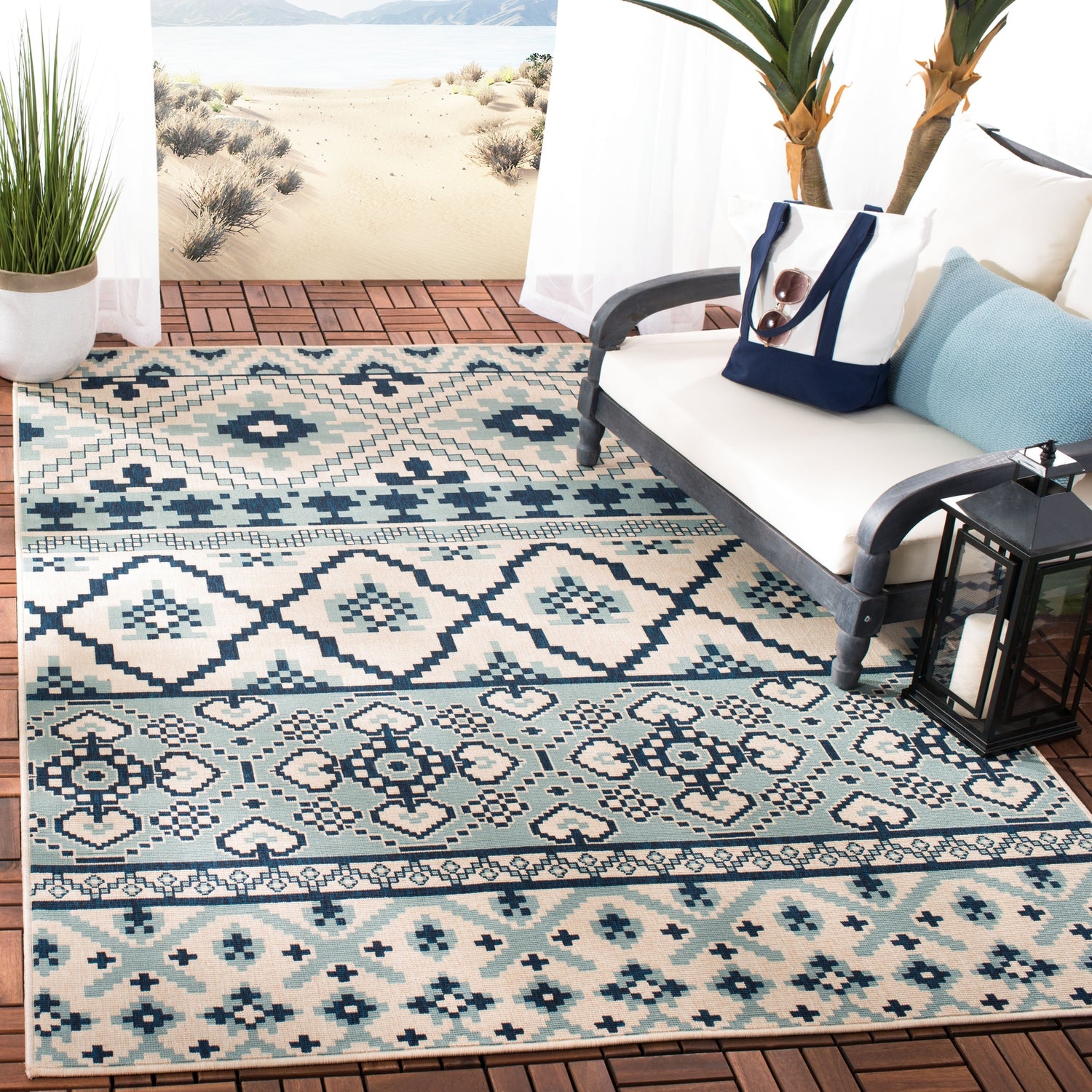 Safavieh Veranda Ver097 Turquoise/Blue Rugs.