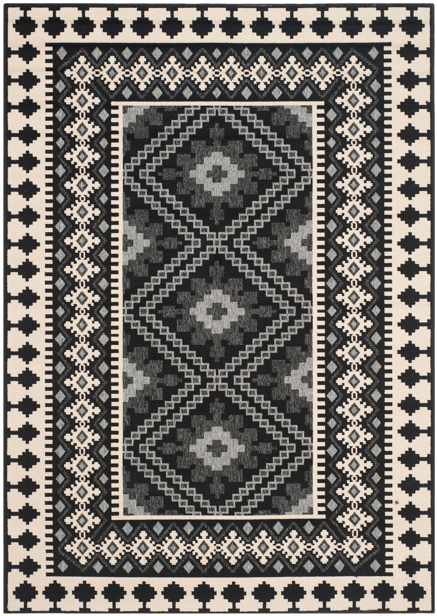 Safavieh Veranda Ver099 Black/Creme Rug.