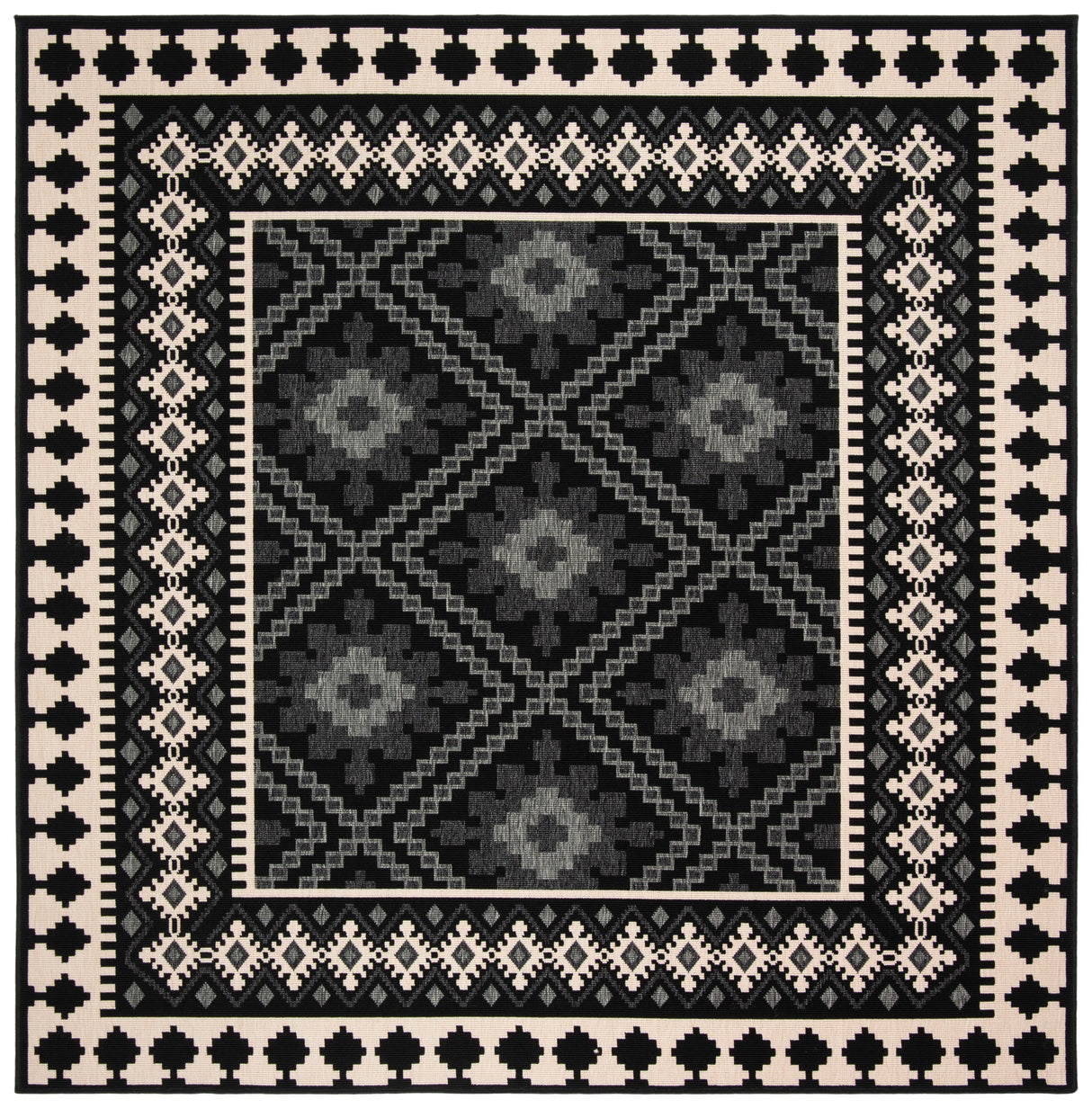 Safavieh Veranda Ver099 Black/Creme Rug.