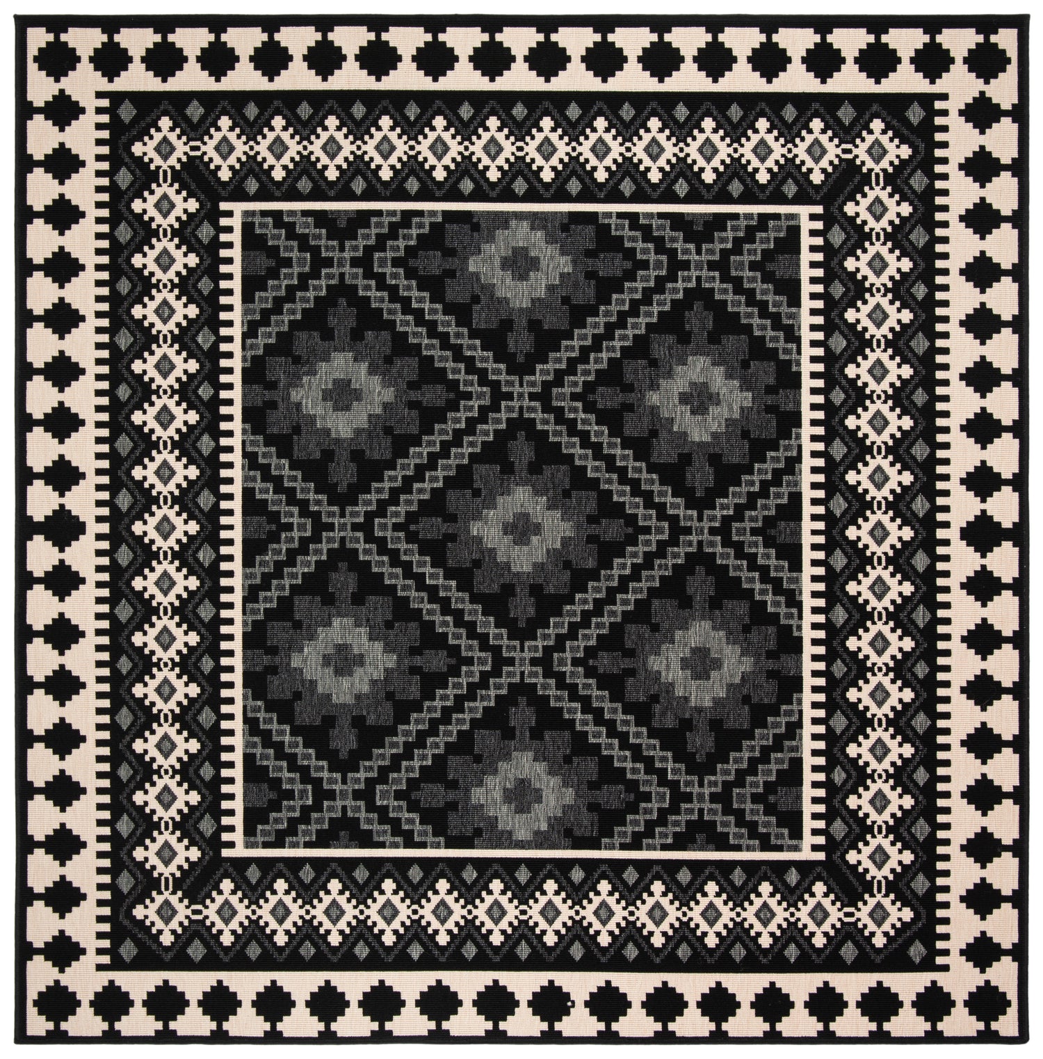 Safavieh Veranda Ver099 Black/Creme Rug.