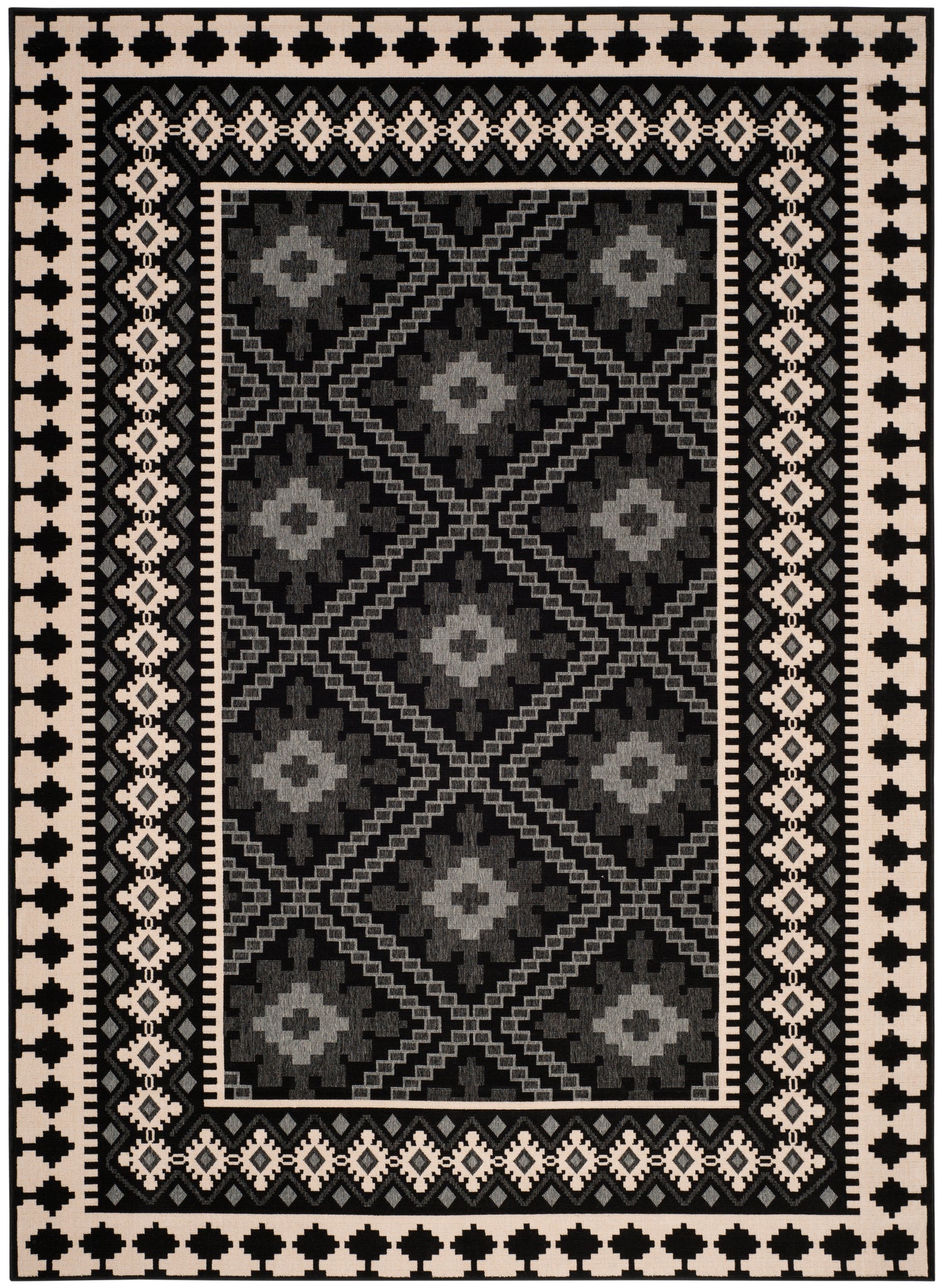 Safavieh Veranda Ver099 Black/Creme Rug.