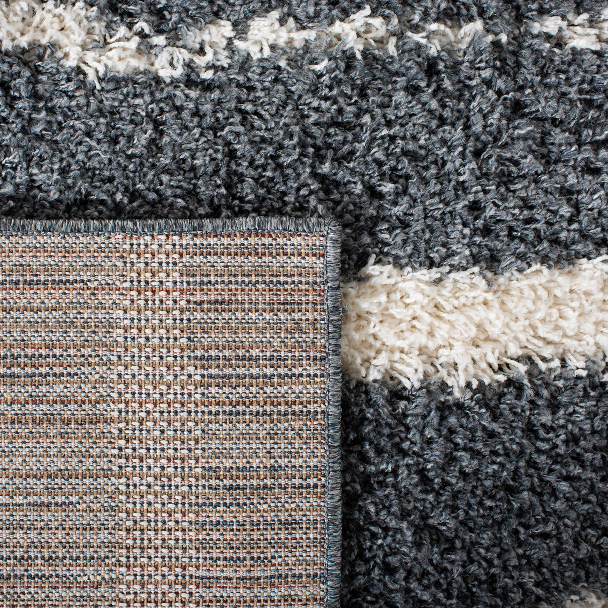 Safavieh Venus Shag Vns603G Dark Grey/Ivory Rug.