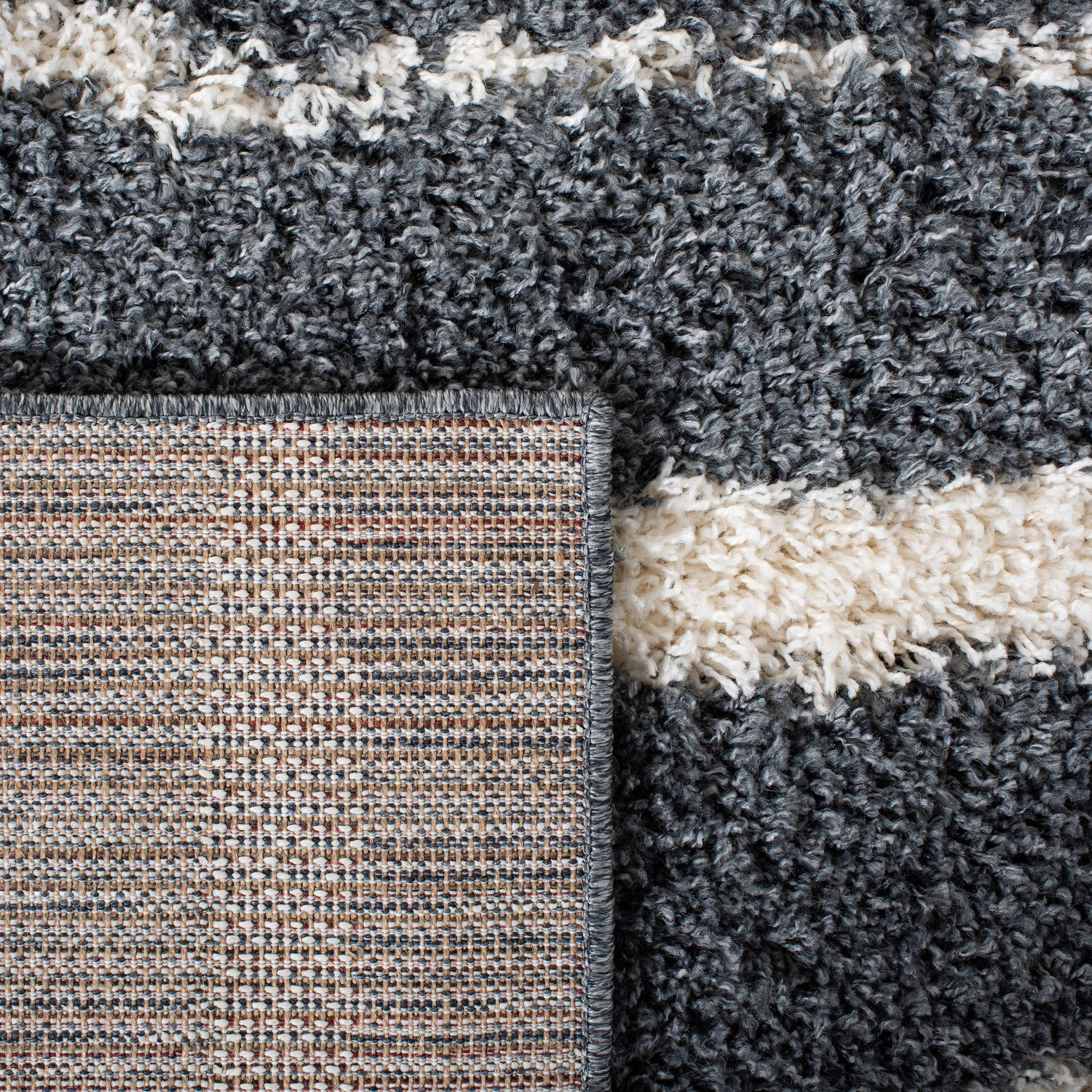 Safavieh Venus Shag Vns603G Dark Grey/Ivory Rug.
