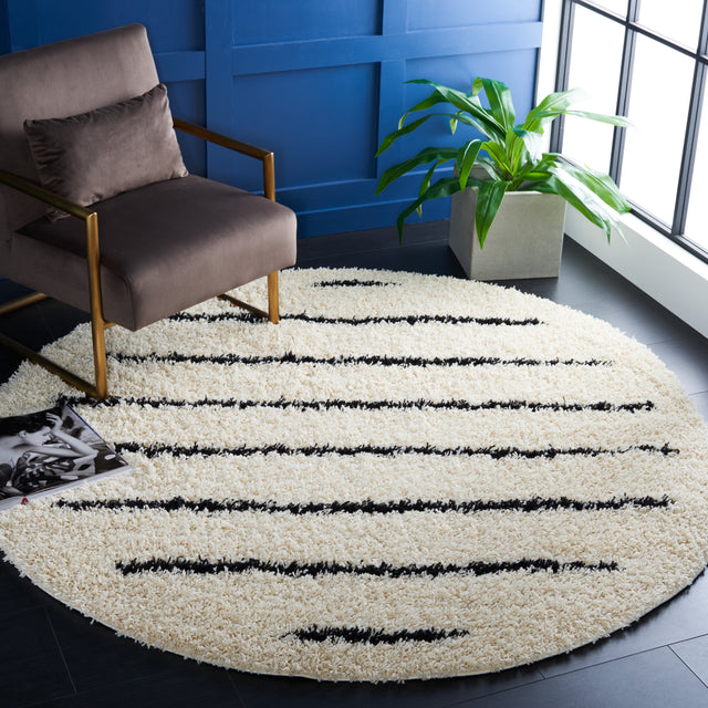 Safavieh Venus Shag Vns604A Ivory/Black Rug.