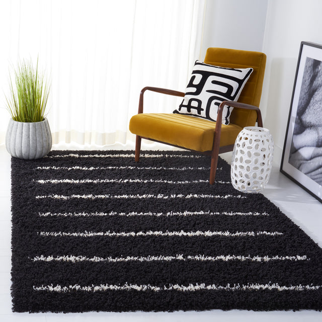 Safavieh Venus Shag Vns604Z Black/Ivory Rug.