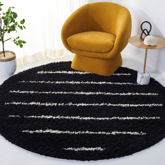 Safavieh Venus Shag Vns604Z Black/Ivory Rug.