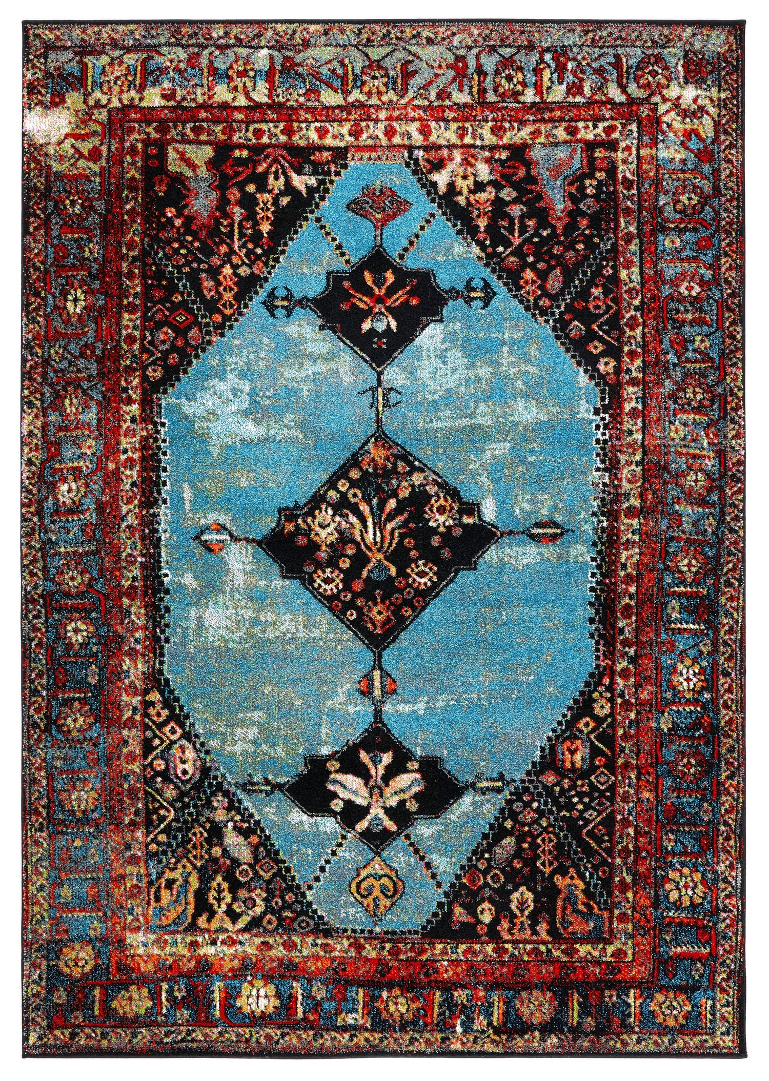 Safavieh Vintage Hamadan Vth217Q Red/Light Blue Rug.