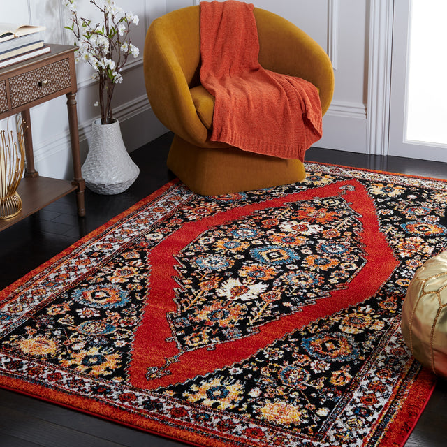 Safavieh Vintage Hamadan Vth265Q Red/Black Rug.