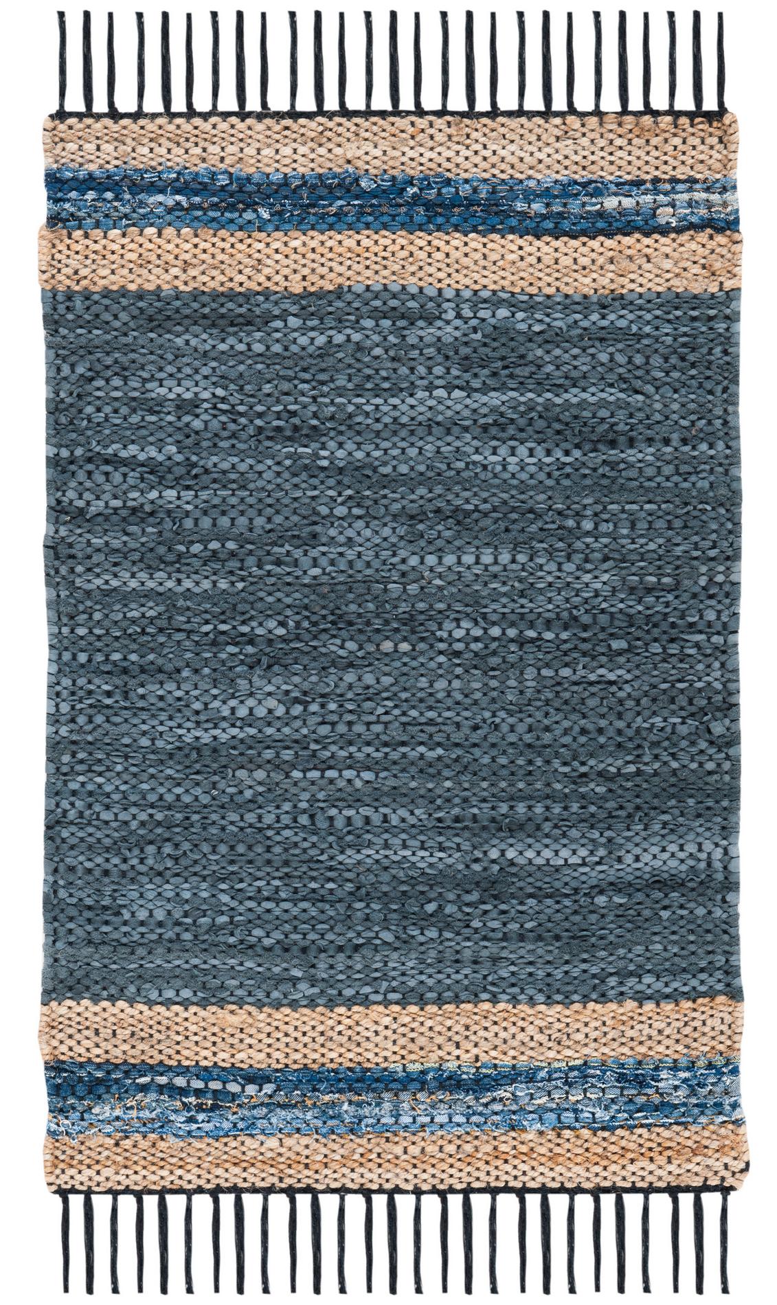 Safavieh Vintage Leather Vtl602M Blue/Natural Rugs.