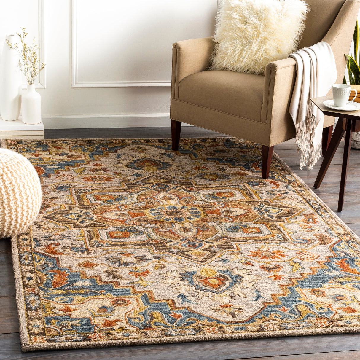 Surya Artemis Aes-2311 Clay, Burnt Orange, Denim, Medium Gray Rugs.
