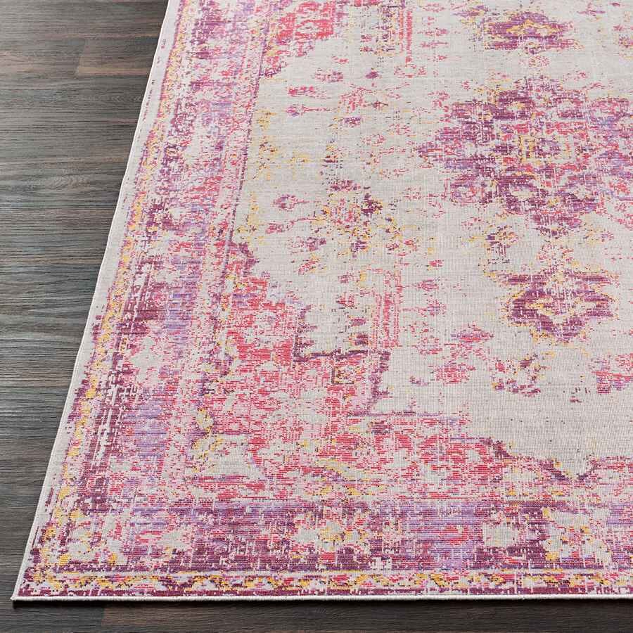 Surya Antioch Aic-2305 Bright Pink, Light Gray, Lavender Rugs.