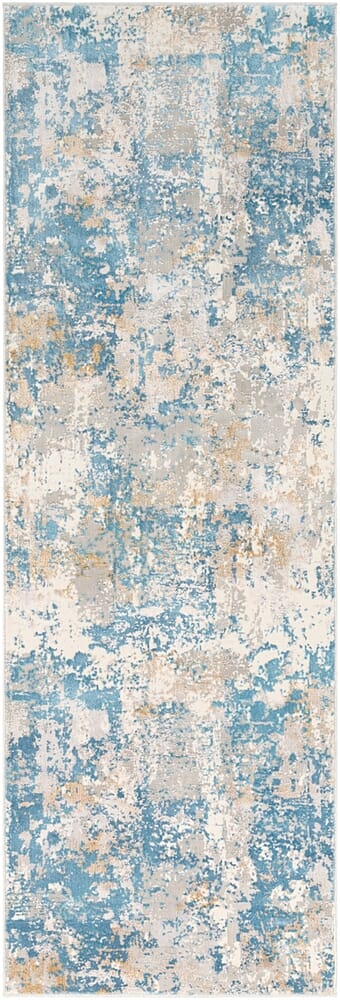 Surya Aisha Ais-2302 Sky Blue, Mustard, Light Gray, White Rugs.