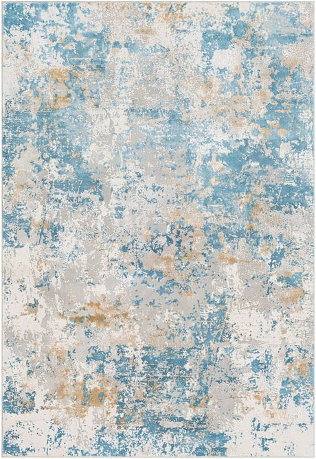 Surya Aisha Ais-2302 Sky Blue, Mustard, Light Gray, White Rugs.