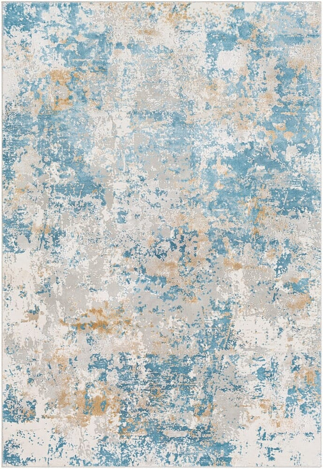 Surya Aisha Ais-2302 Sky Blue, Mustard, Light Gray, White Rugs.