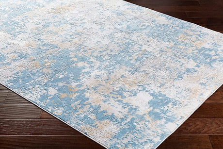 Surya Aisha Ais-2302 Sky Blue, Mustard, Light Gray, White Rugs.