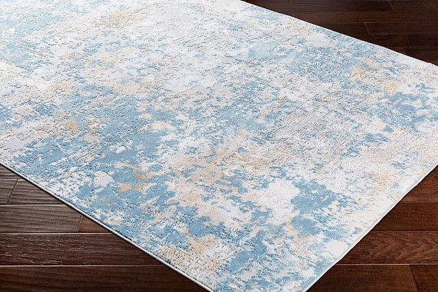 Surya Aisha Ais-2302 Sky Blue, Mustard, Light Gray, White Rugs.