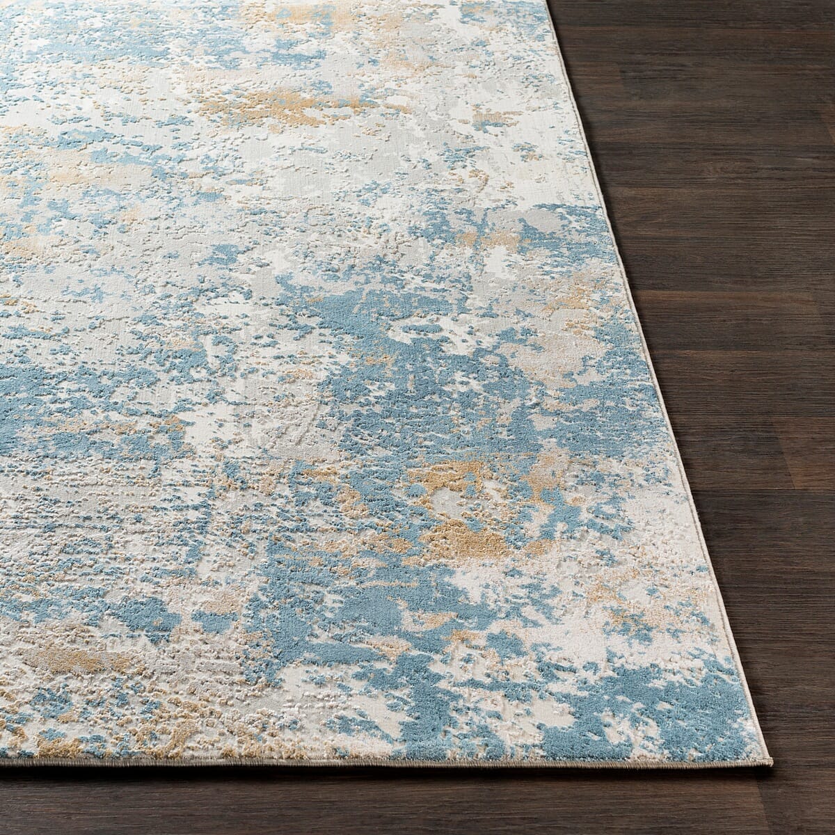 Surya Aisha Ais-2302 Sky Blue, Mustard, Light Gray, White Rugs.