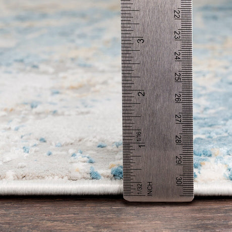 Surya Aisha Ais-2302 Sky Blue, Mustard, Light Gray, White Rugs.