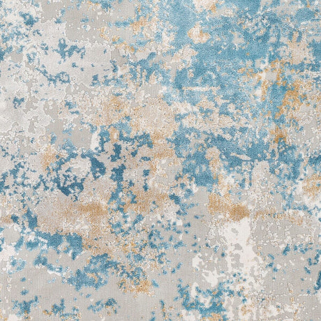 Surya Aisha Ais-2302 Sky Blue, Mustard, Light Gray, White Rugs.