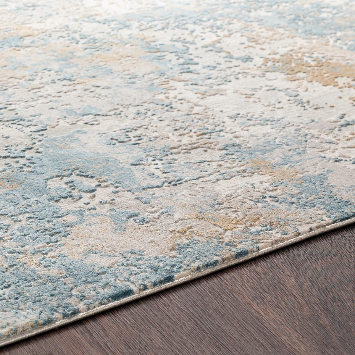 Surya Aisha Ais-2302 Sky Blue, Mustard, Light Gray, White Rugs.